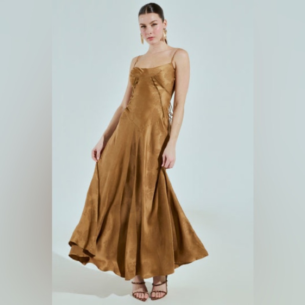 AKIRA THAT GIRL SATIN MAXI DRESS - Picture 7 of 9